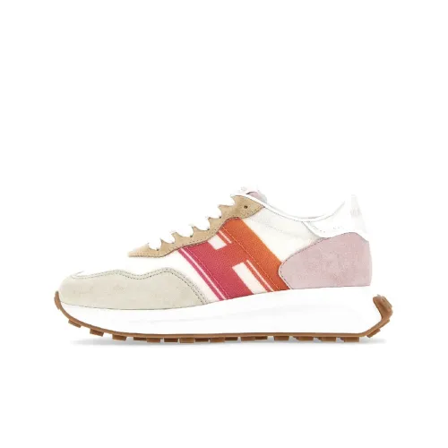 HOGAN H641 Низкий Топ Повседневная Обувь Женская Белый Бежевый Розовый