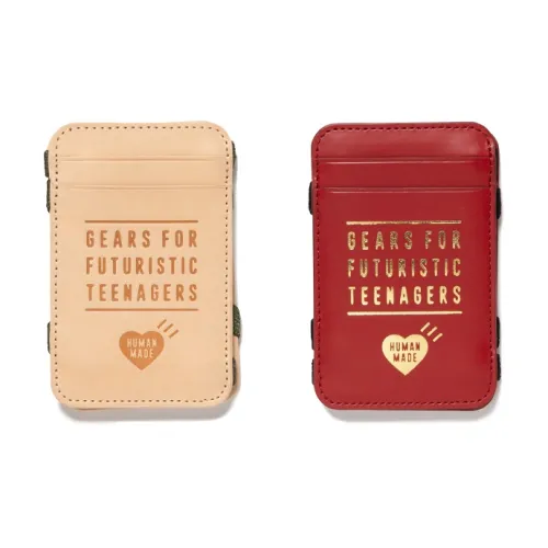 HUMAN MADE Кошелек из коровьей кожи держатель для карт унисекс белый красный