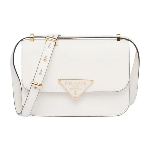 PRADA Saffiano Кожа Сумка через плечо Сумка на плечо Женская Белая