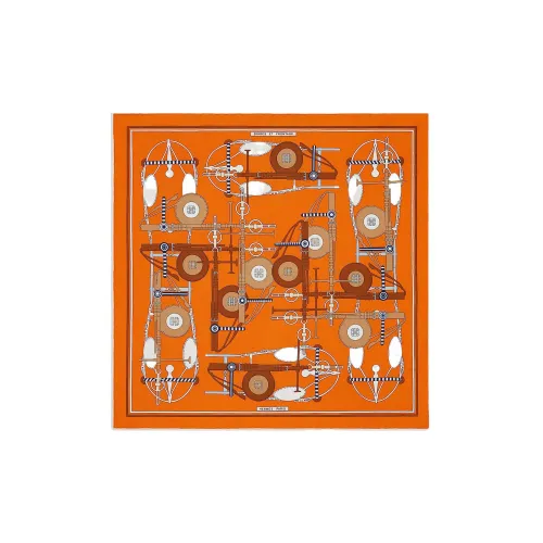 HERMES Шелковые шарфы Апельсин Женские