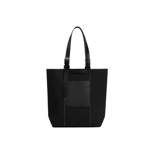 HERMES Goeland Холст с Hunter Кожа And Swift Телячья кожа Холст Сумка Сумка Мужская Черная