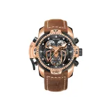 RT3532S-Розовый корпус, черный циферблат, коричневый кожаный ремешок