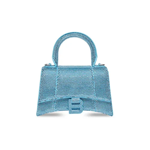 Balenciaga HOURGLASS Сумка через плечо из коровьей кожи Сумка Extra Small Женская Синяя