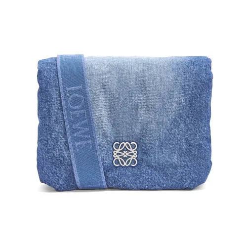 LOEWE Goya Denim Crossbody Bag Shoulder Bag Женская Джинсовая Синий