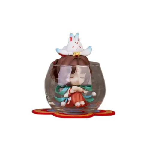 Myethos Bai Nian Ji Фигура Луны Кролика с Цветущей Сливой Позиция сидя Стиль Chibi 10,5 см