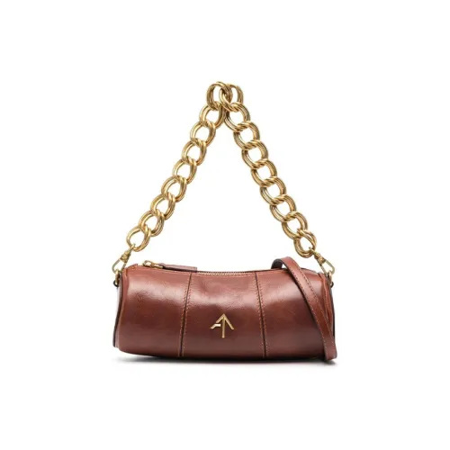 Manu Atelier Цилиндр Телячья кожа Сумка Сумка через плечо Мини Женская Коричневая