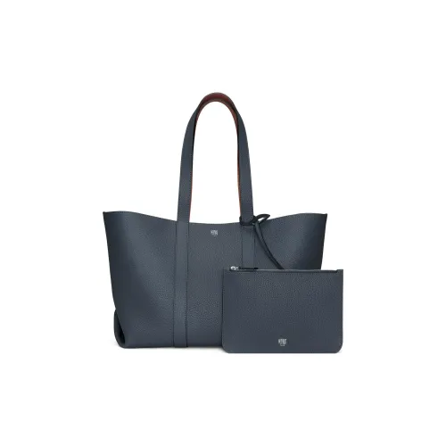 Moynat Taurillon Gex Кожа Тоут Сумка Сумка для покупок Сумка на плечо Сумка Женская Темно-синий Бургунди