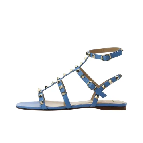 Сандалии Valentino Rockstud в римском стиле женские синие