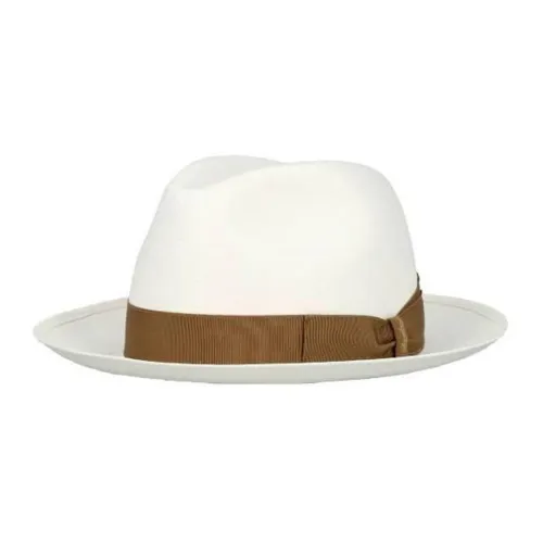 Borsalino Ткань из соломы Плетение Цилиндры Мужской Белый