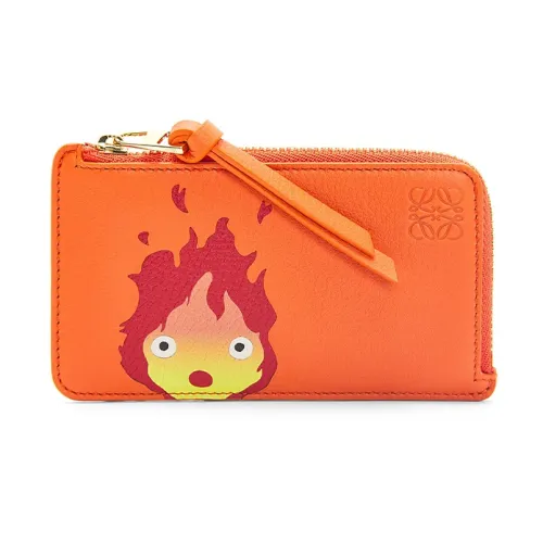 LOEWE Har'S Mobile Замок Коллаборация Коровья кожа Картхолдер Женские Апельсин