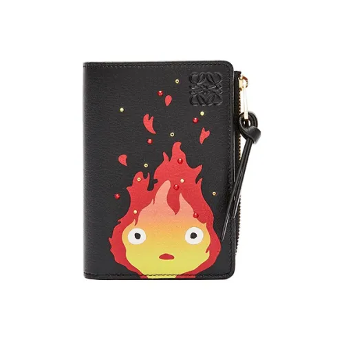 LOEWE Howls Turnip Голова Коллаборация Сатин Коровья кожа Кошелек Унисекс Черный