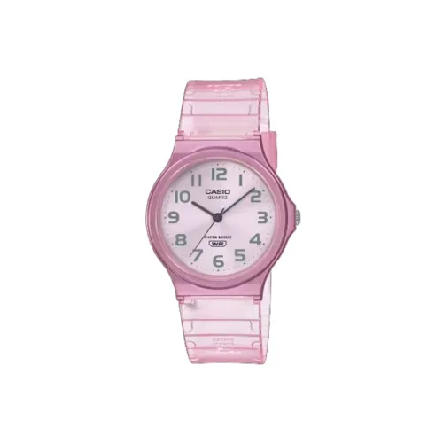 CASIO Кварцевый механизм Смольный ремешок Женские часы Розовый циферблат