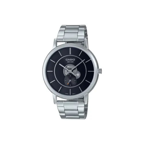CASIO Кварцевый механизм нержавеющая сталь ремешок мужские часы черный циферблат MTP B130D 1AV