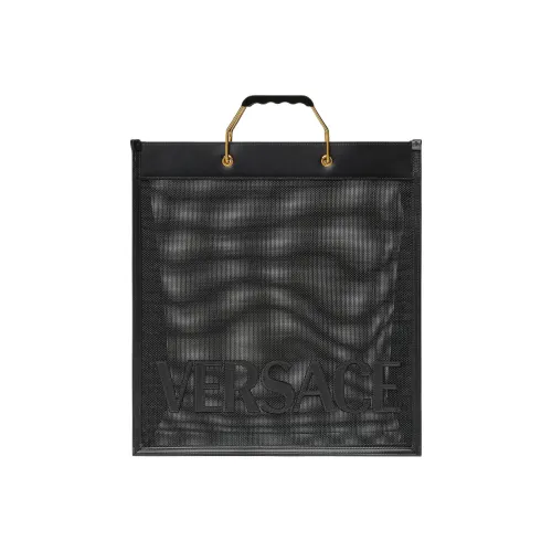 VERSACE Коровья кожа Тоут Сумка Сумка для покупок Сумка Мужская Черная