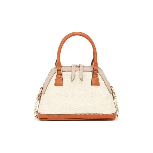 Maison Margiela 5AC Рафия Телячья кожа Отделка Через плечо Одно плечо Сумка Женская Белая Светло-розовая Светло-коричневая