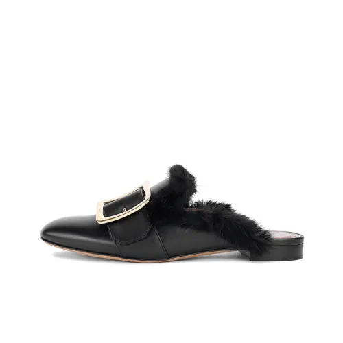 BALLY Натуральная кожа Домашние тапочки Женские Черные