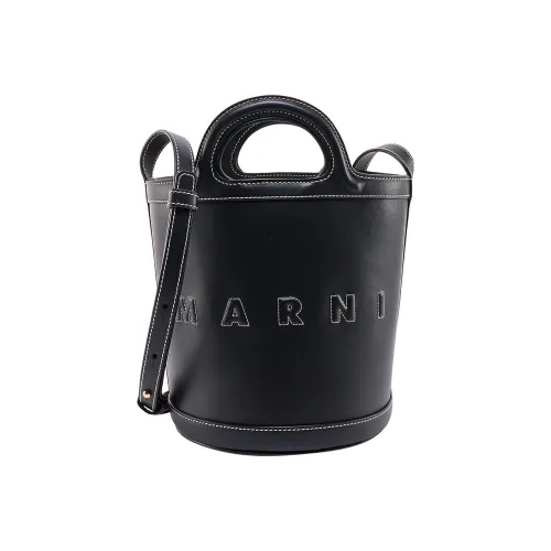 MARNI TROPICALIA Телячья кожа Ведрообразная сумка Портативная сумка через плечо Сумка через плечо Женская Черная