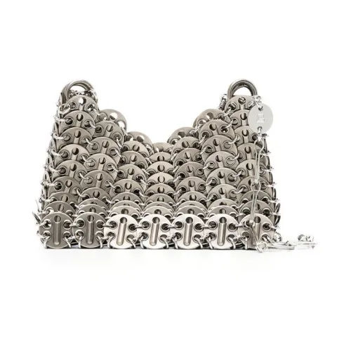 Paco Rabanne Металлическая Сумка через плечо Мини Женская Серебряная