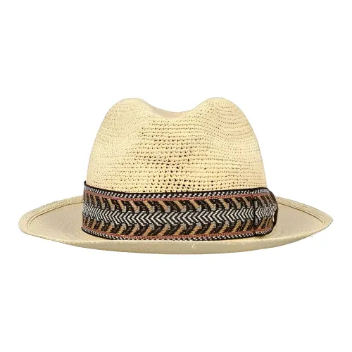 Borsalino Straw Cylinders Men's Beige Yellow Borsalino Солома Цилиндры Мужской Бежево-Желтый