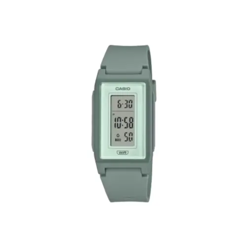 CASIO Кварцевый механизм Смольный ремешок Женские часы Зеленый циферблат