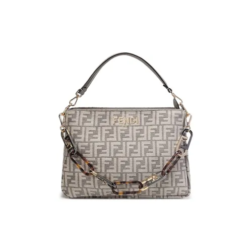 FENDI O'Lock Ткань с коровьей кожей одно плечо сумка обычный женский светлый янтарный