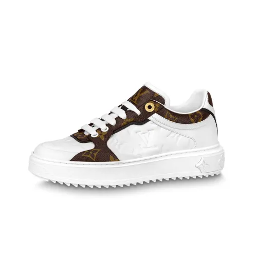LOUIS VUITTON Time Out Low Топ Стильные Скейтбординги Женские Белые Коричневые