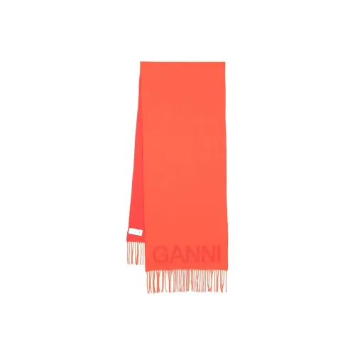GANNI Шарфы из шерсти Wool Knit Апельсин Женские