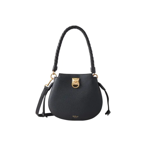 Mulberry Текстурированная кожа коровы Сумка через плечо Сумка мини Женская Черная