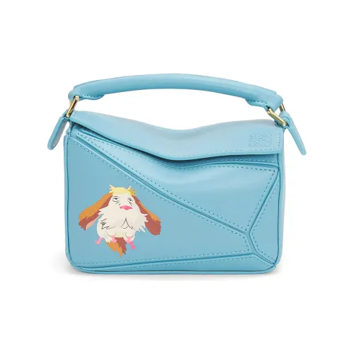 LOEWE Совместное издание Har'S Mobile Замок Коллаборация Пазл Сатин Коровья кожа Сумка через плечо Сумка Мини Женская