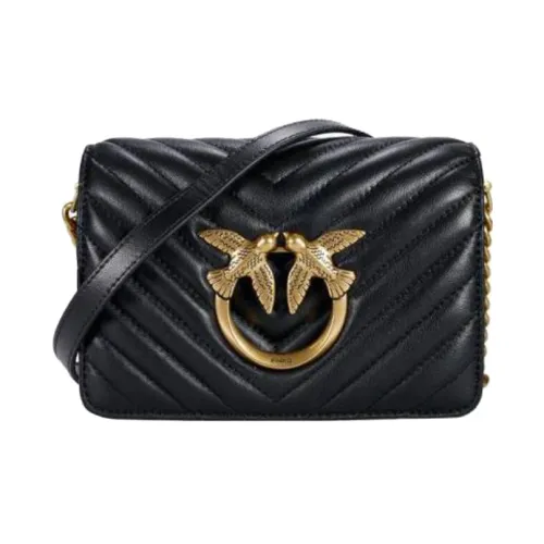 PINKO Click Series Sheepskin Crossbody Bag Shoulder Bag Women's Black