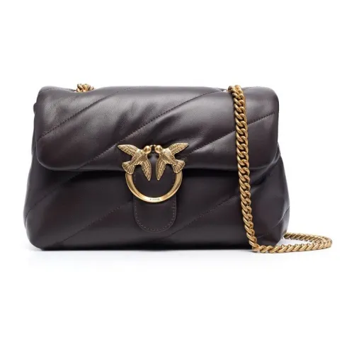 PINKO Телячья кожа Сумка через плечо Женская Кофейно-коричневая