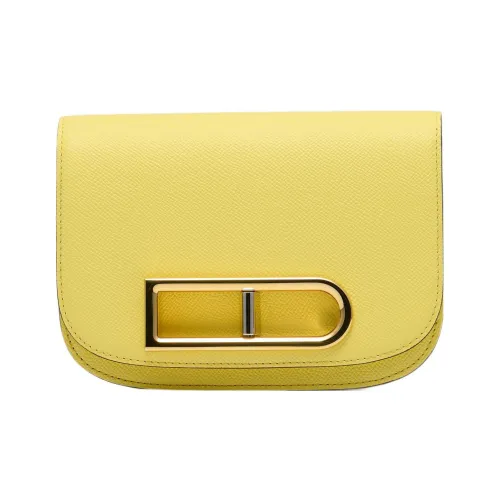 Delvau Lingot с текстурой Телячья кожа Сумка через плечо Сумка на плечо Женская Желтая