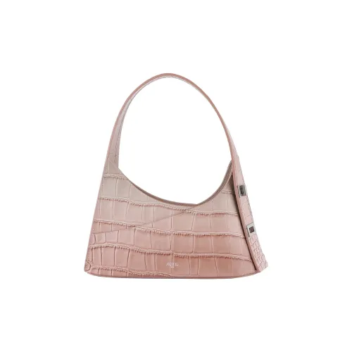 APEDE MOD Twist Коровья кожа Square Lock Сумка Tote Сумка через плечо Маленькая Женская Вулканический Розовый