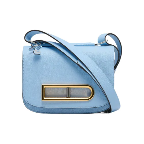 Delvau Lingot с текстурой Телячья кожа Сумка через плечо Сумка на плечо Женская Синяя