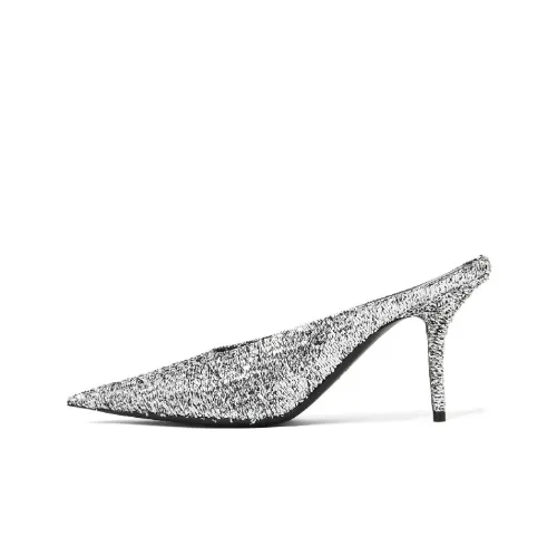 Balenciaga Knife Домашние тапочки Женские Серебряные