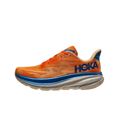 HOKA ONE ONE Clifton 9 Амортизаторы Устойчивые к истиранию Низкий Топ Тренировочные Беговые кроссовки Мужские Апельсиновые