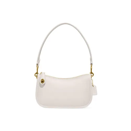 COACH Swinger Коровья кожа Маленькая сумка Сумка через плечо Сумка Женская Розовая Белая