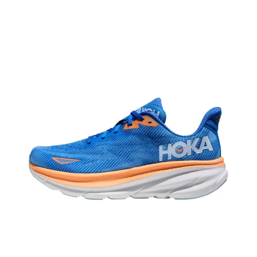 HOKA ONE ONE Clifton 9 Амортизаторы Slip-resistant устойчивые к истиранию Низкий топ Повседневные беговые кроссовки Мужские Синий Оранжевый