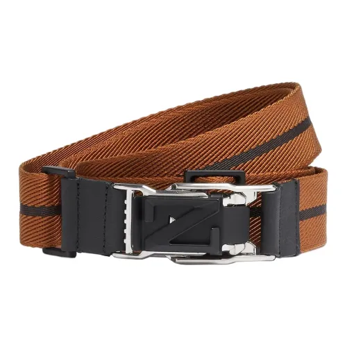 Ermenegildo Zegna Коровья кожа, Полиэстер, Ремни, Коричневый, Мужской