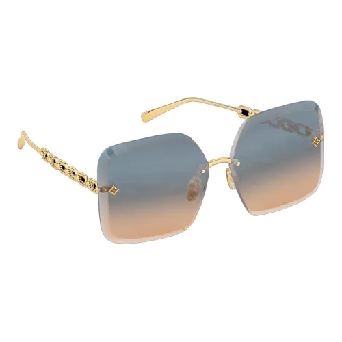 LOUIS VUITTON Квадратные солнцезащитные очки, золотые, унисекс