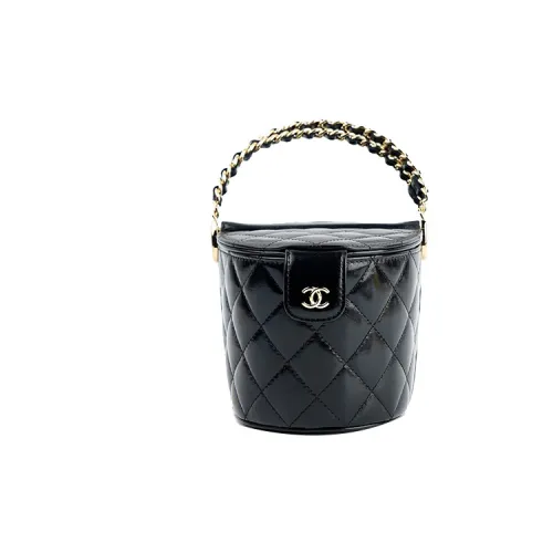 CHANEL Масляный воск Телячья кожа Picnic Basket Сумка Женские Черный