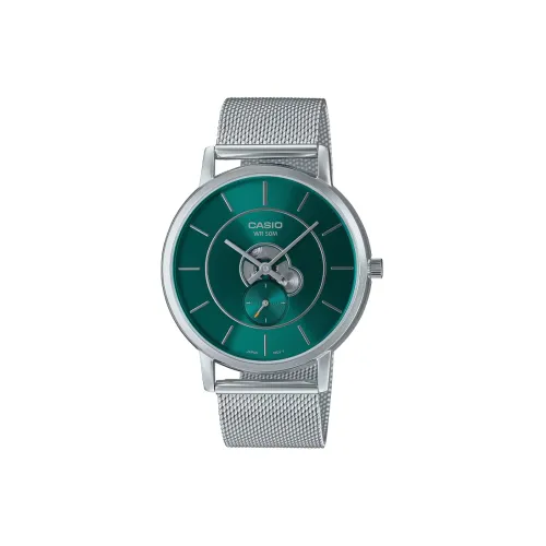 CASIO Standard Series Кварцевый механизм нержавеющая сталь ремешок часы для мужчин зеленый циферблат