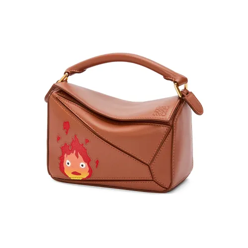 LOEWE Совместное издание Har'S Mobile Замок Коллаборация Пазл Сатин Коровья кожа Сумка через плечо Сумка Мини Женская