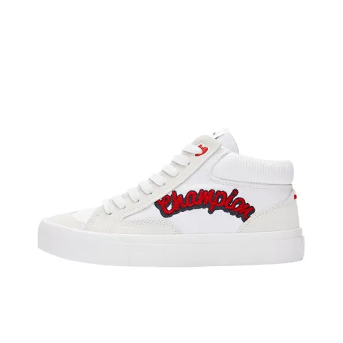 Champion Campus Star POP High 1,0 High Top Скейтборд Кроссовки Женские Белые Красные