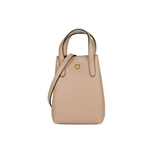 FERRAGAMO GANCINI Естественный Коровья Кожа Крупнозернистая Плечевая Сумка через плечо Сумка Мини Женская Телесного цвета