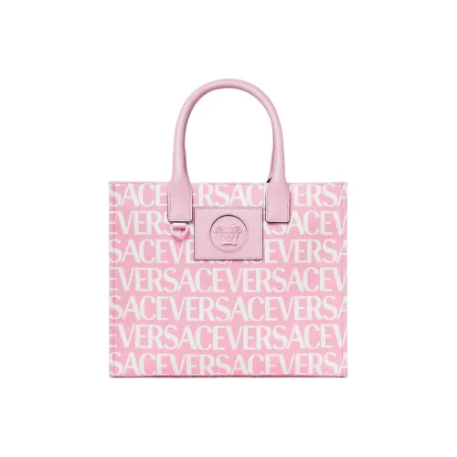 VERSACE Хлопок с коровьей кожей тоут сумка сумка для покупок сумка через плечо сумка женская розовая