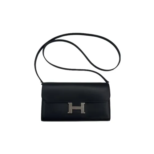 HERMES Constance Коровья кожа Кошелек Ручной Сумка на плечо Женская Черная