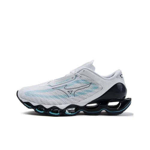 Mizuno Wave Prophecy 12 Амортизаторы Шок-Прочный Устойчивый к Износу Дышащий Низкий Топ Беговые кроссовки Унисекс Белый