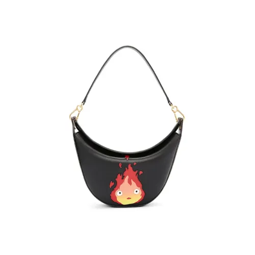 LOEWE Hallow's Mobile Замок Luna Satin Коровья кожа Сумка через плечо Женская Черная