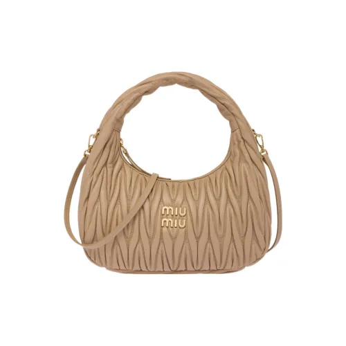 MIU MIU Wander Series Мягкая сумка из овечьей кожи сумка через плечо сумка на плечо женская песочно-желтая